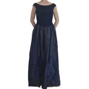 Vintage Alfred Angelo Midnight Blue Maxi Dress